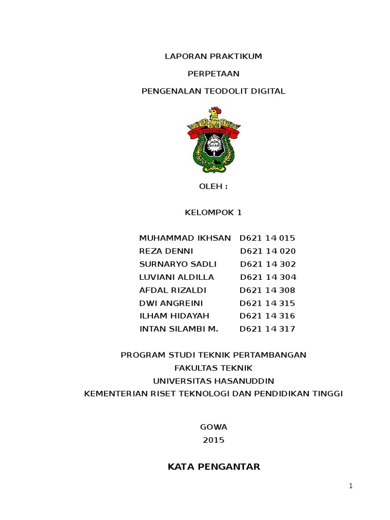 Laporan Survey lapangan (theodolite)