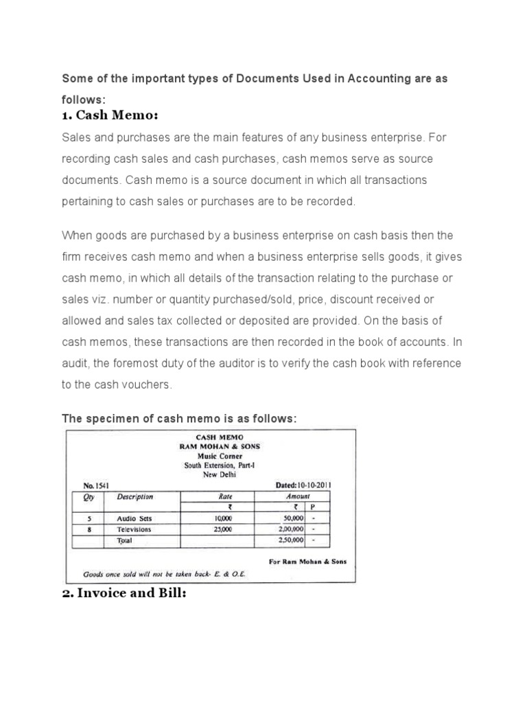 Key Accounting Source Documents Explained | PDF | Cheque | Debits And ...