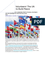 Calling All Volunteers! The UN Wants You to Build Peace