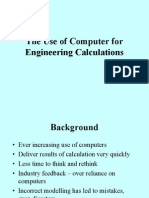 The Use of Computer for Engineering Calculations