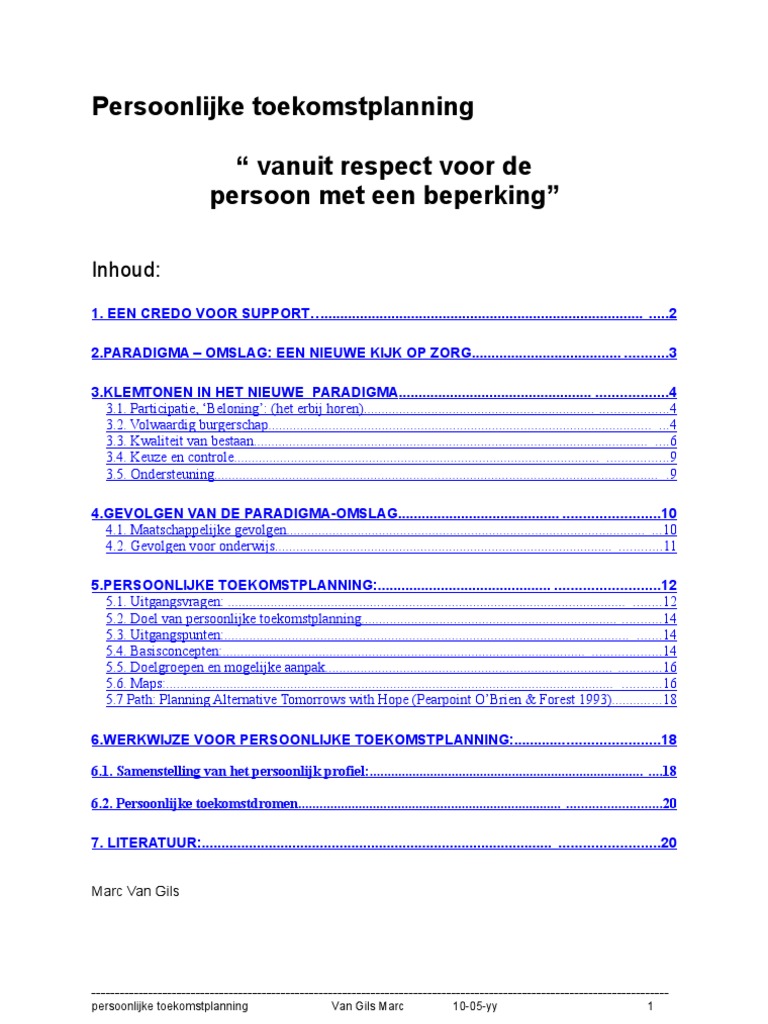 Persoonlijke Toekomstplanning PDF