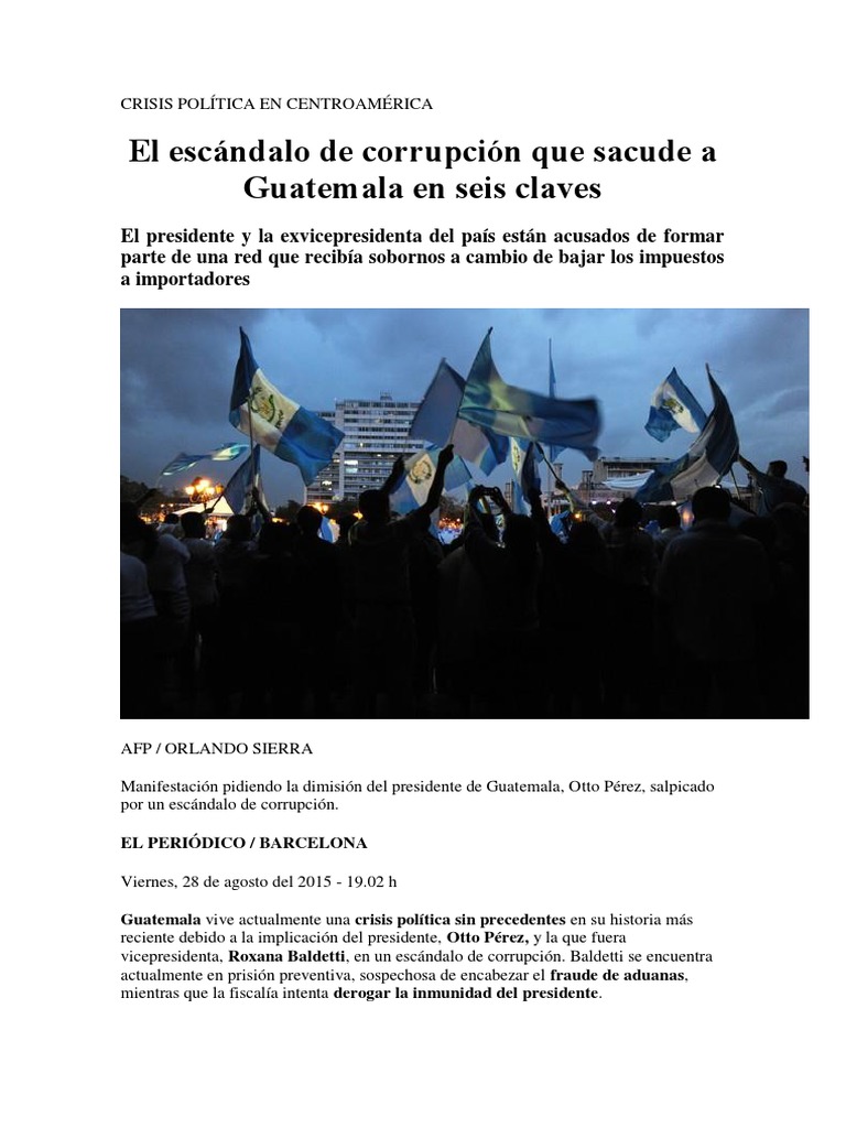 Crisis de corrupción en Guatemala | PDF | Guatemala | Gobierno