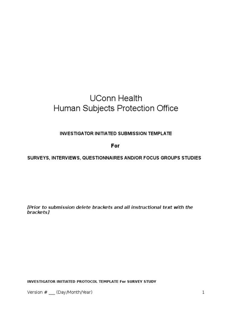 Survey Study Protocol Template | PDF | Survey Methodology ...