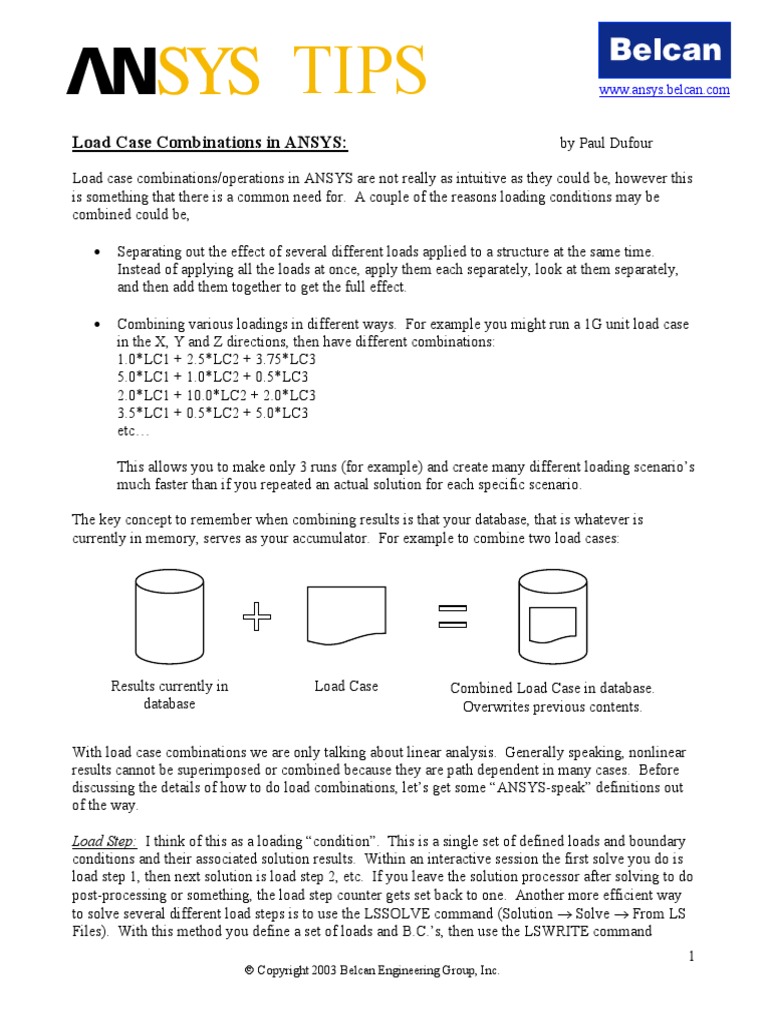 Load Case Combinations en Ansys | PDF | Databases | Software