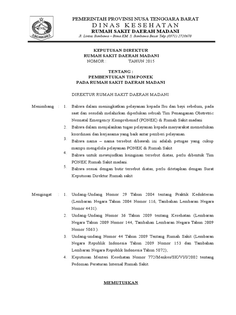 Contoh Sk-Tim-Ponek | PDF