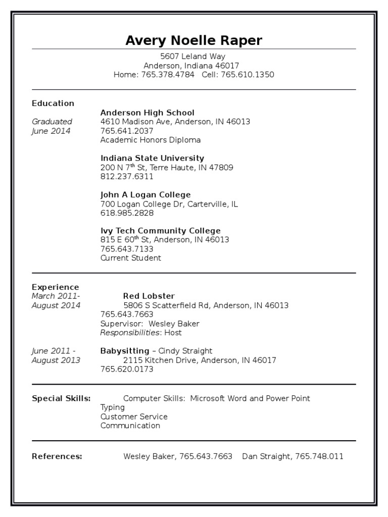 Avery Resume PDF