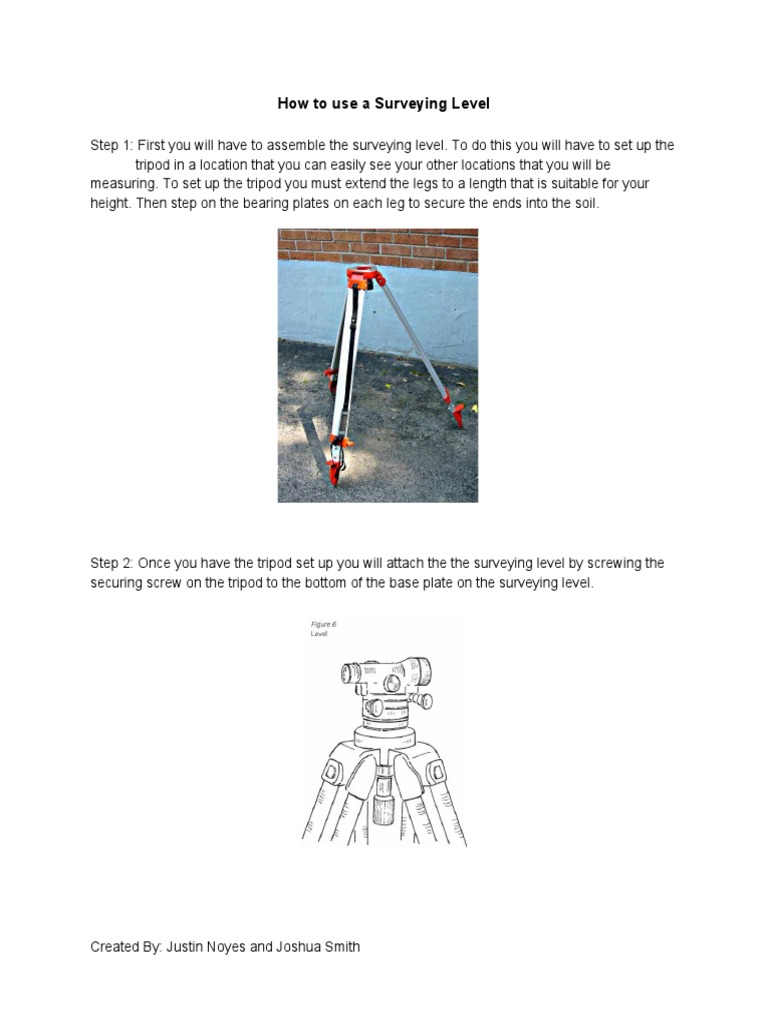 How to Use a Surveying Level Guide | PDF | Surveying | Tripod (Photography)