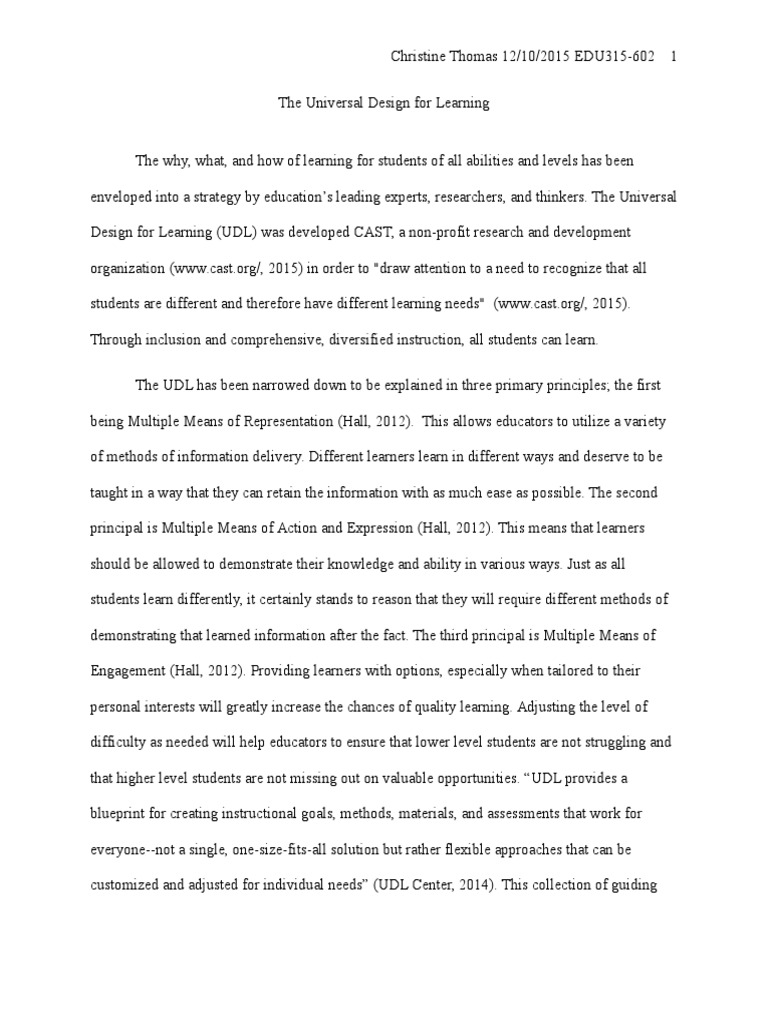 Universal Design for Learning Explained | PDF | Evidence Based Practice ...
