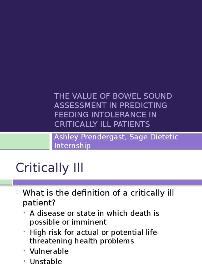 bowel sounds presentation Intensive Care Medicine Dietitian