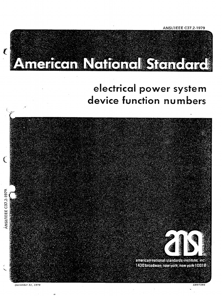 ANSIIEEE C37.21979Electrical Power System Device Function PDF PDF