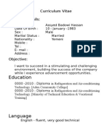 Education: Curriculum Vitae Personal Details