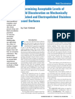 Acceptable Levels of Weld Discoloration In Austenitic Stainless Steel