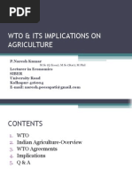 WTO & ITS IMPLICATIONS ON AGRICULTURE