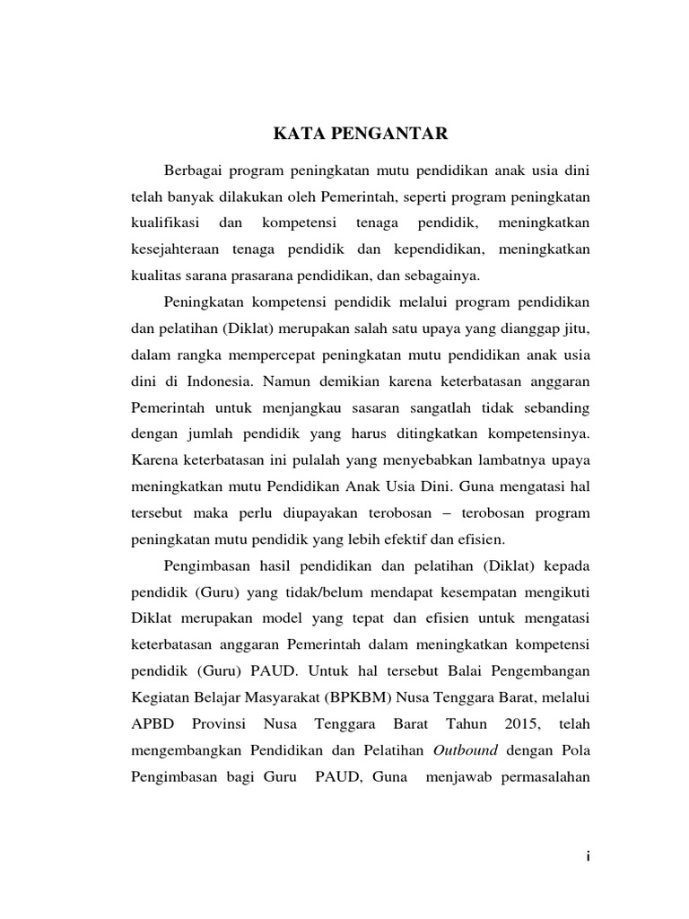 Model Diklat Outbound Dengan Pengimbasan Pdf