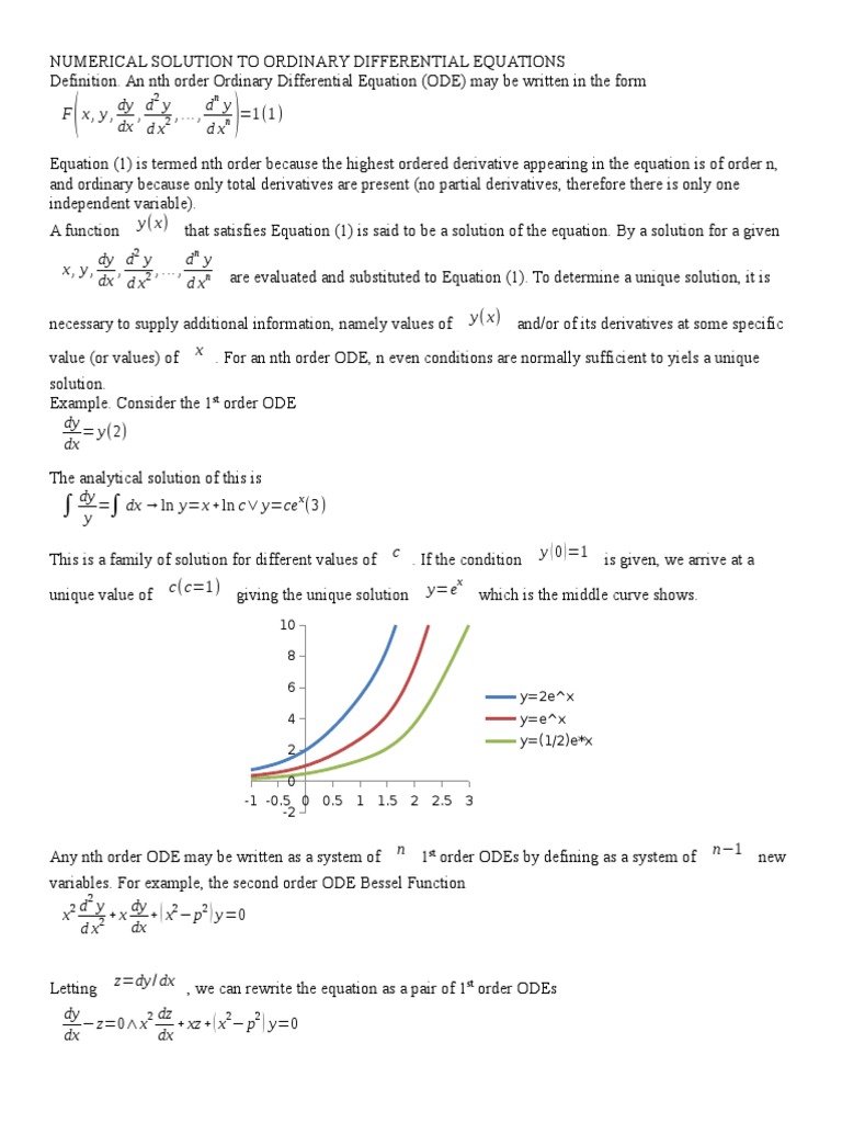 Numerical Solution To Ordinary Differential Equations | PDF | Ordinary ...