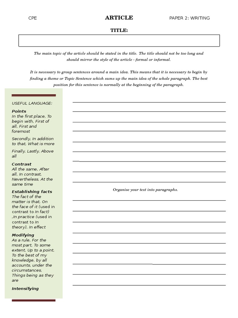 CPE Article Writing Guidelines | PDF