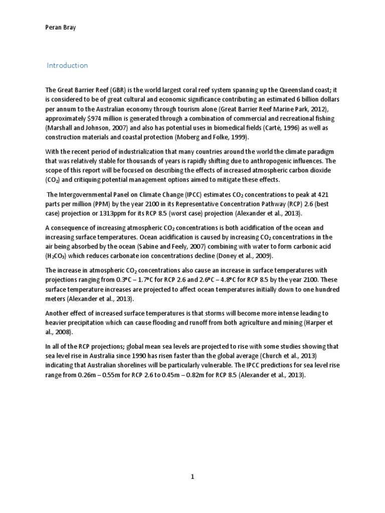 Climate Change Impacts on Great Barrier Reef | PDF | Coral Reef | Ocean ...
