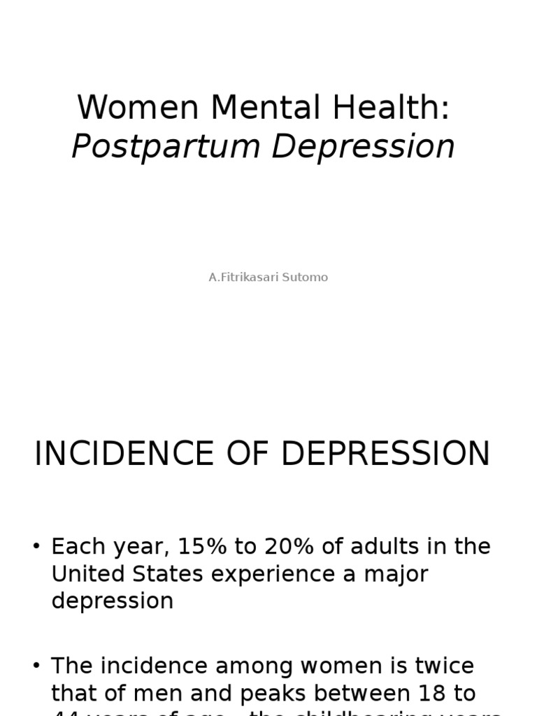 Women Mental Health:: Postpartum Depression | PDF | Postpartum ...