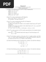 Tutorial 8: SC-116 Algebraic Structures Autumn 2015 (Linear Transformations)