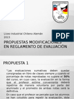 Propuestas Modificaciones en Reglamento de Evaluación