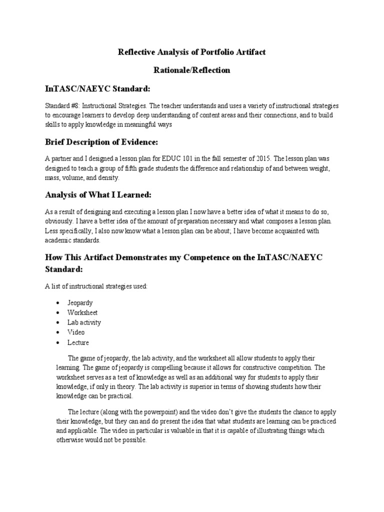 Reflective Analysis of Lesson Plan Strategies | PDF