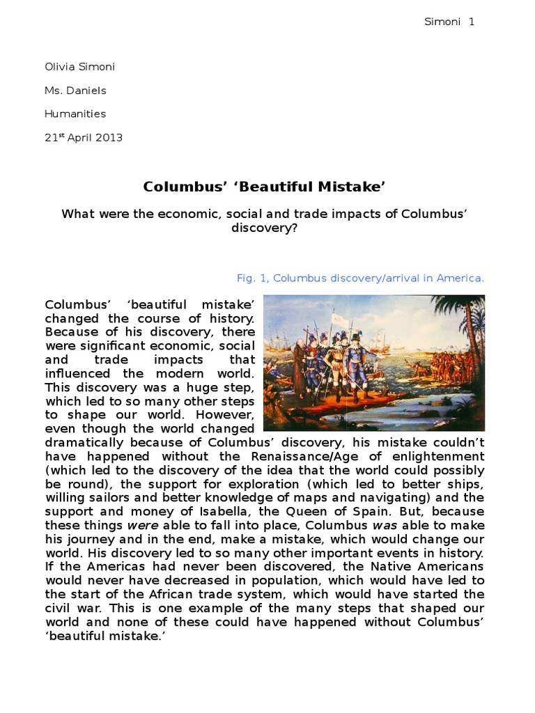 christopher columbus essay in english