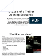 Analysis of A Thriller Opening Sequence