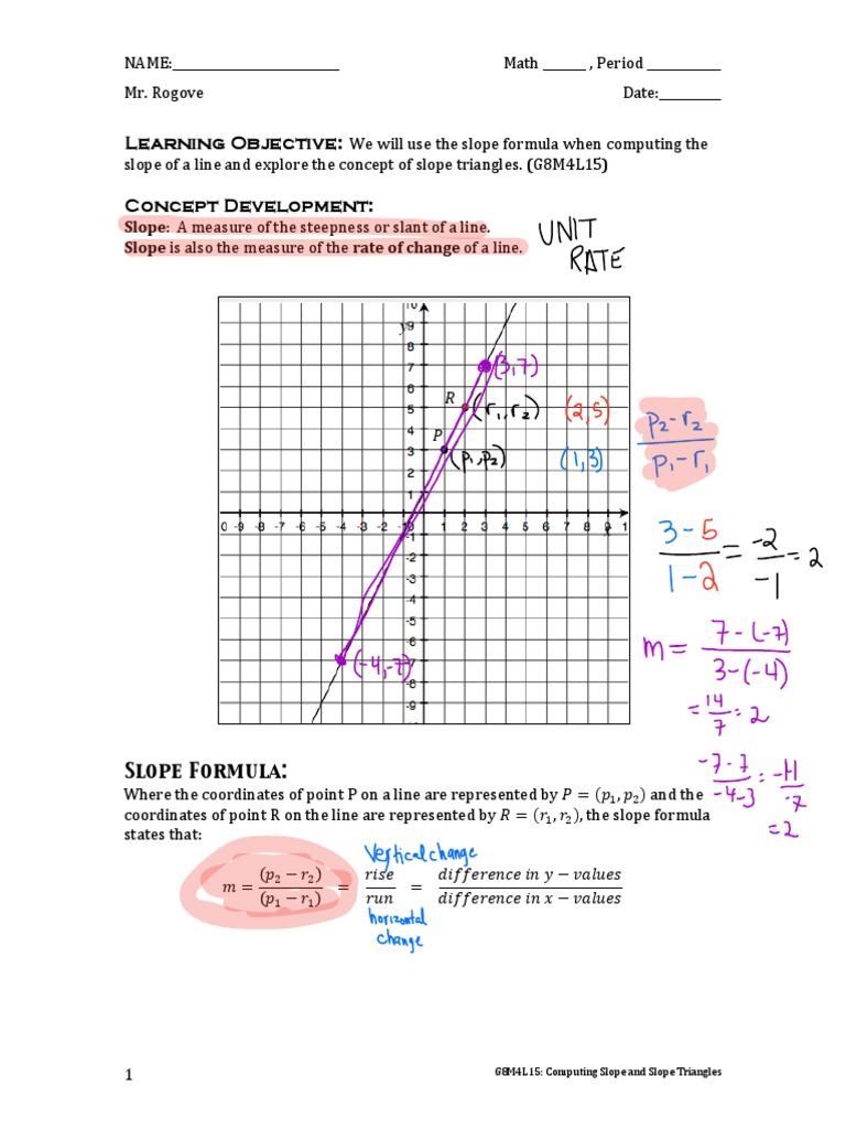 g8m4l15- computing slope and slope triangles 2 | Slope ...