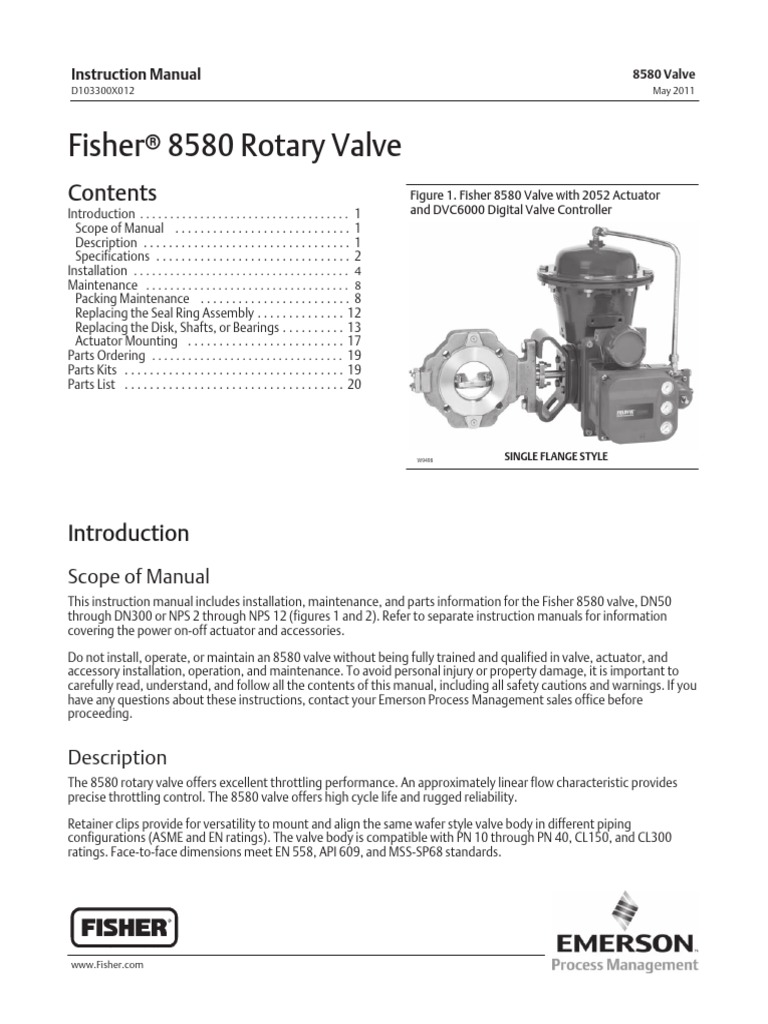 Fisher 8580 Rotary Valve PDF PDF Valve Pipe (Fluid Conveyance)