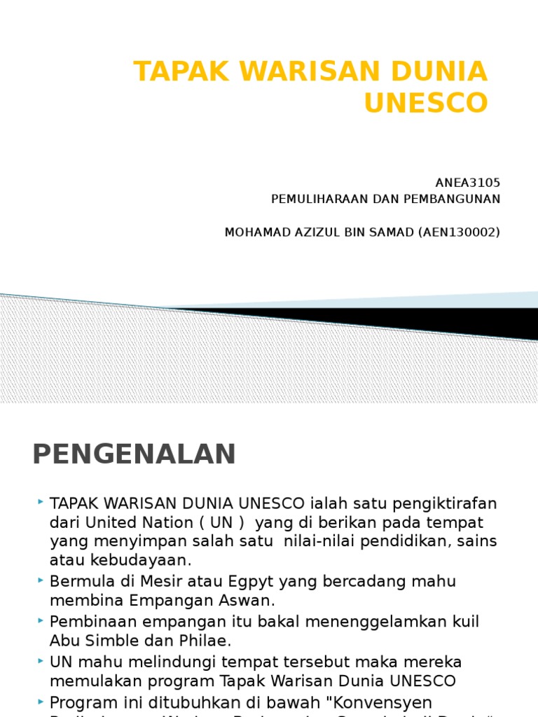 Tapak Warisan Dunia Unesco Pdf