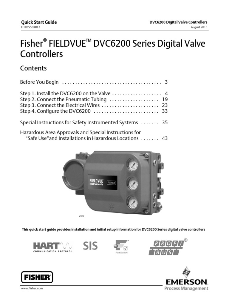 Fisher FIELDVUE DVC6200 Series Digital Valve Controllers