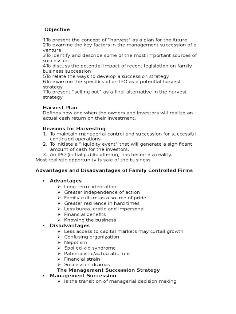 Harvest strategy Initial Public Offering Strategic Management Free 30day Trial Scribd