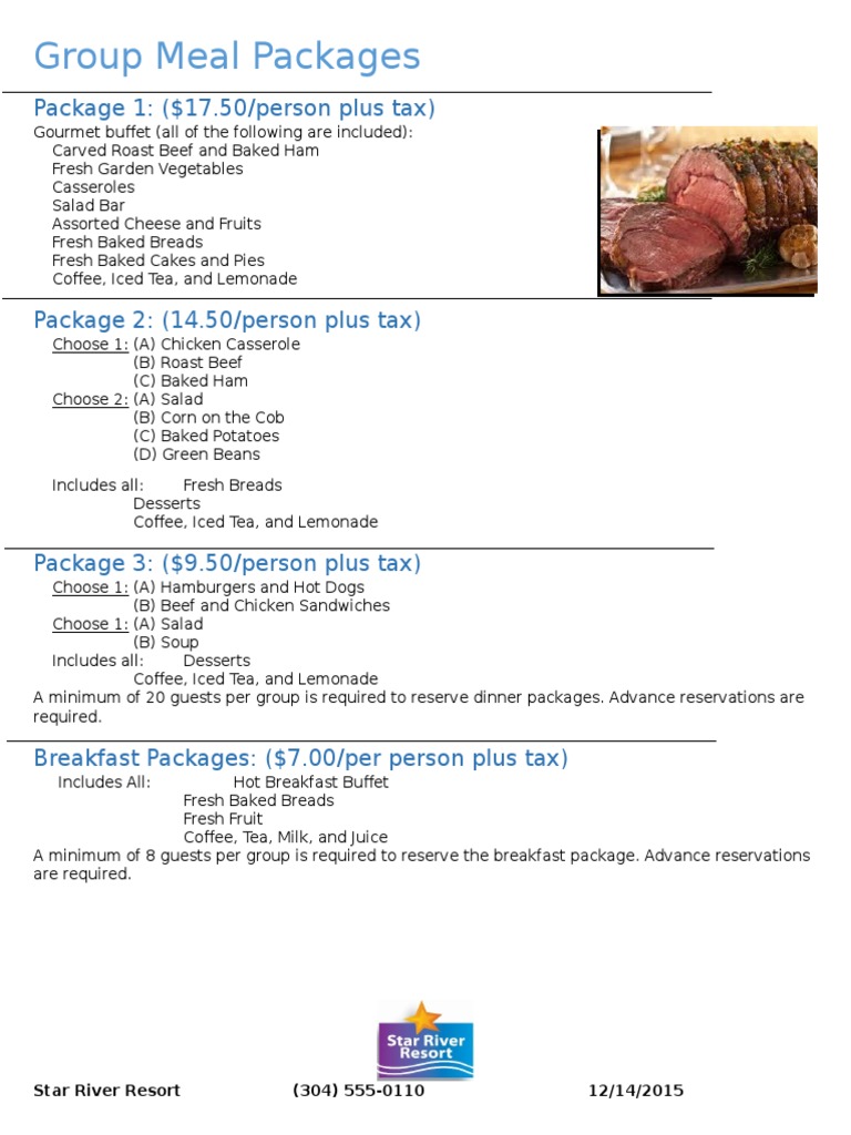Affordable Group Meal Packages | PDF