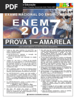PROVA ENEM 2007 FINAL AMARELA