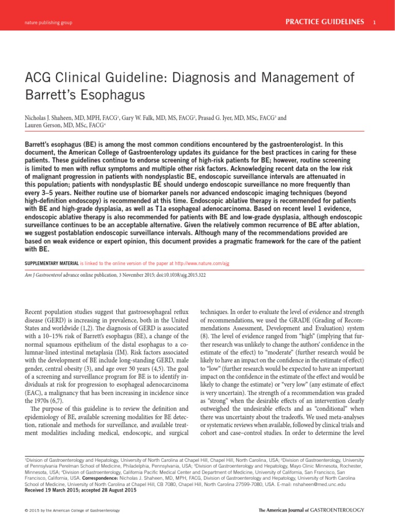 ACG2015BarrettsEsophagusGuideline.pdf Gastroesophageal Reflux