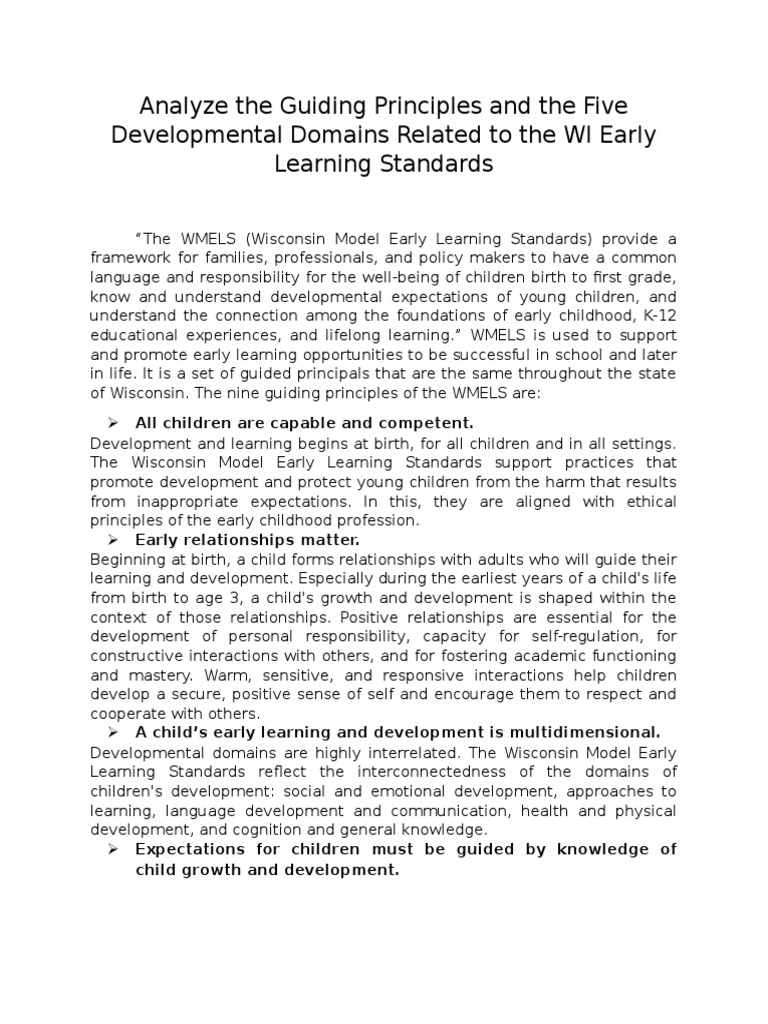 WMELS: Five Developmental Domains Explained | PDF | Learning | Emotions