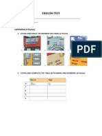 English Test: LISTENING (9 Points)