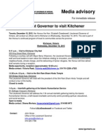 Lieutenant Governor To Visit Kitchener