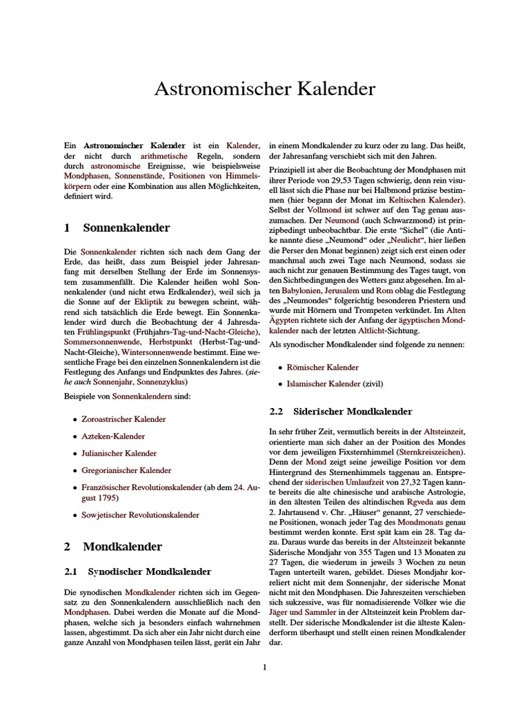 Astronomischer Kalender  PDF