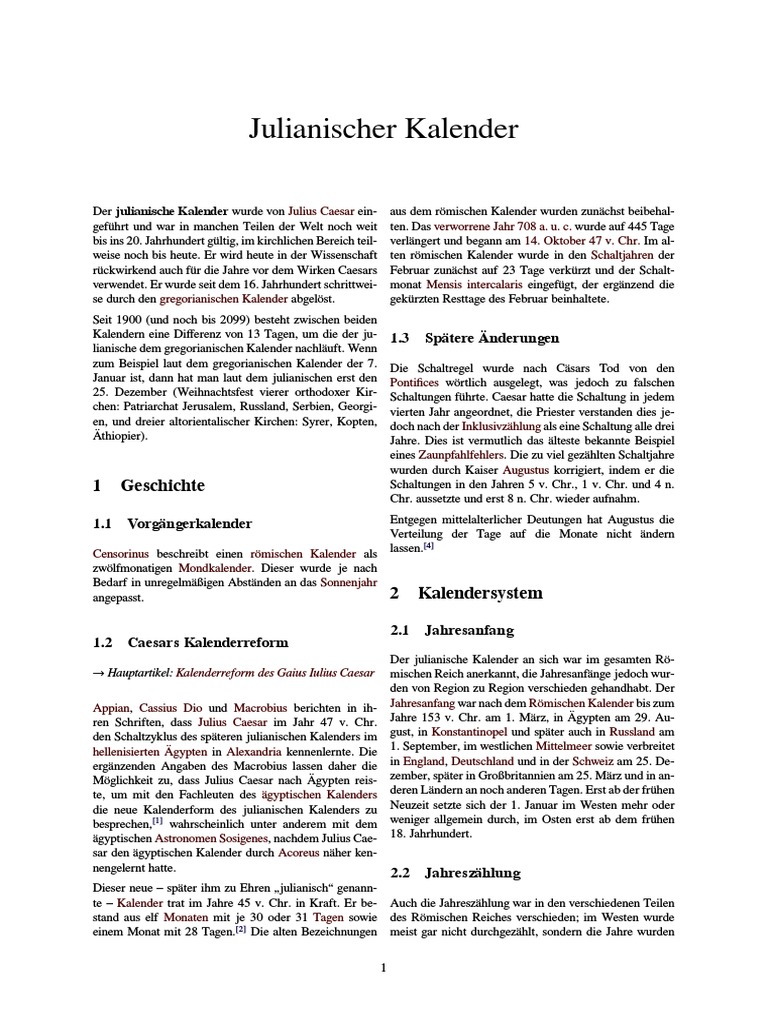 Julianischer Kalender | PDF