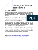 13.12.15 Se registra Esteban como precandidato a gobernador 