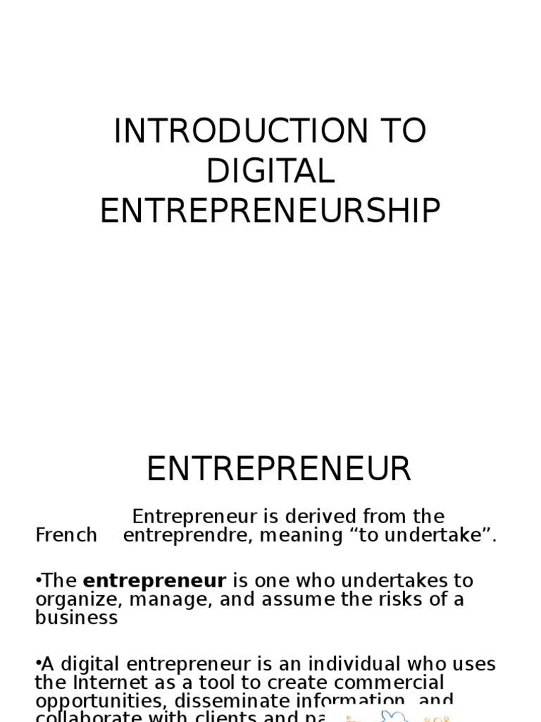 Introduction To Digital Entrepreneurship | PDF | Online Advertising ...