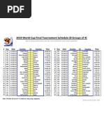 2010 Worldcup 32strong Fixture