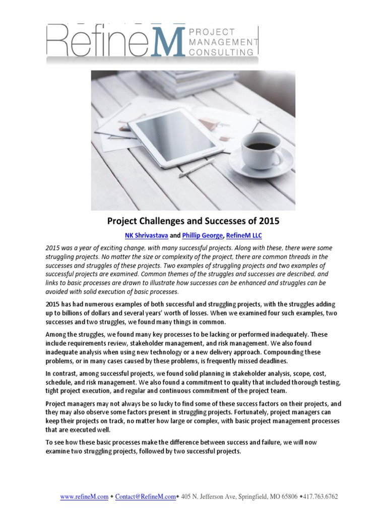 2015 Project Successes and Failures | PDF | Risk Management | Target ...
