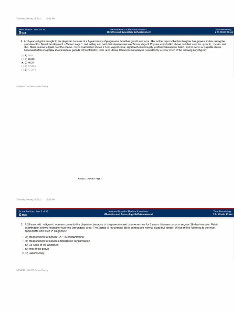 NBME OBGYN2 6 Wrong With Answers Searchable | PDF | Childbirth | Vagina