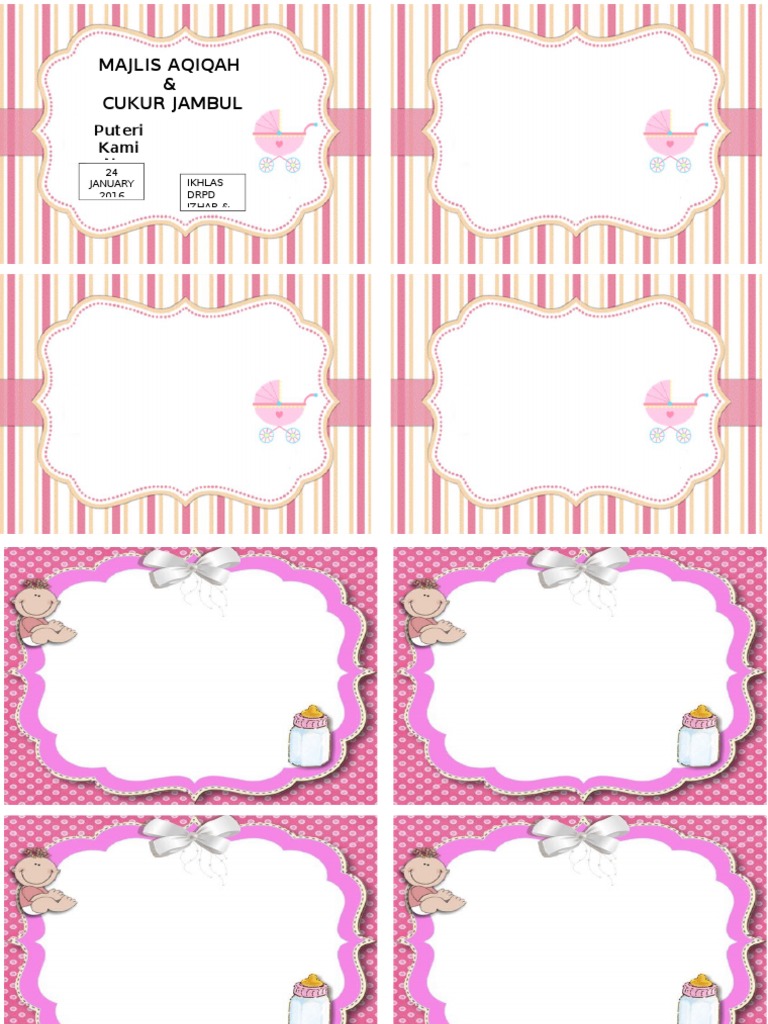 Kad Jemputan Aqiqah Dan Cukur Jambul Anak PDF