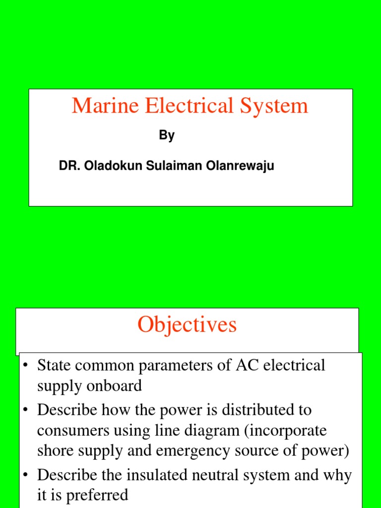 Marine Electrical System PDF Power Supply Electric Current