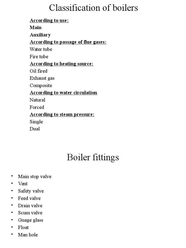 Classification and operation of boilers | PDF | Boiler | Valve
