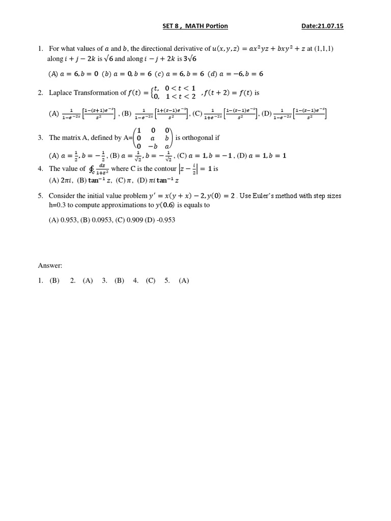GATE EE (Maths) | PDF