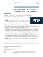 An fMRI Study of Facial Emotion Processing in Children and Adolescents With 22q11.2 Deletion Syndrome